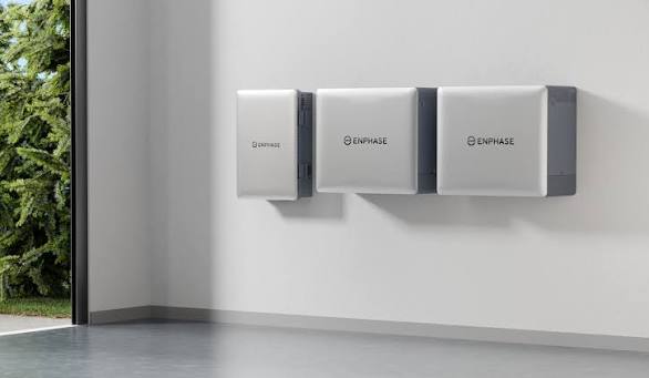 Enphase IQ Battery units installed in a home garage by Vibe Solar